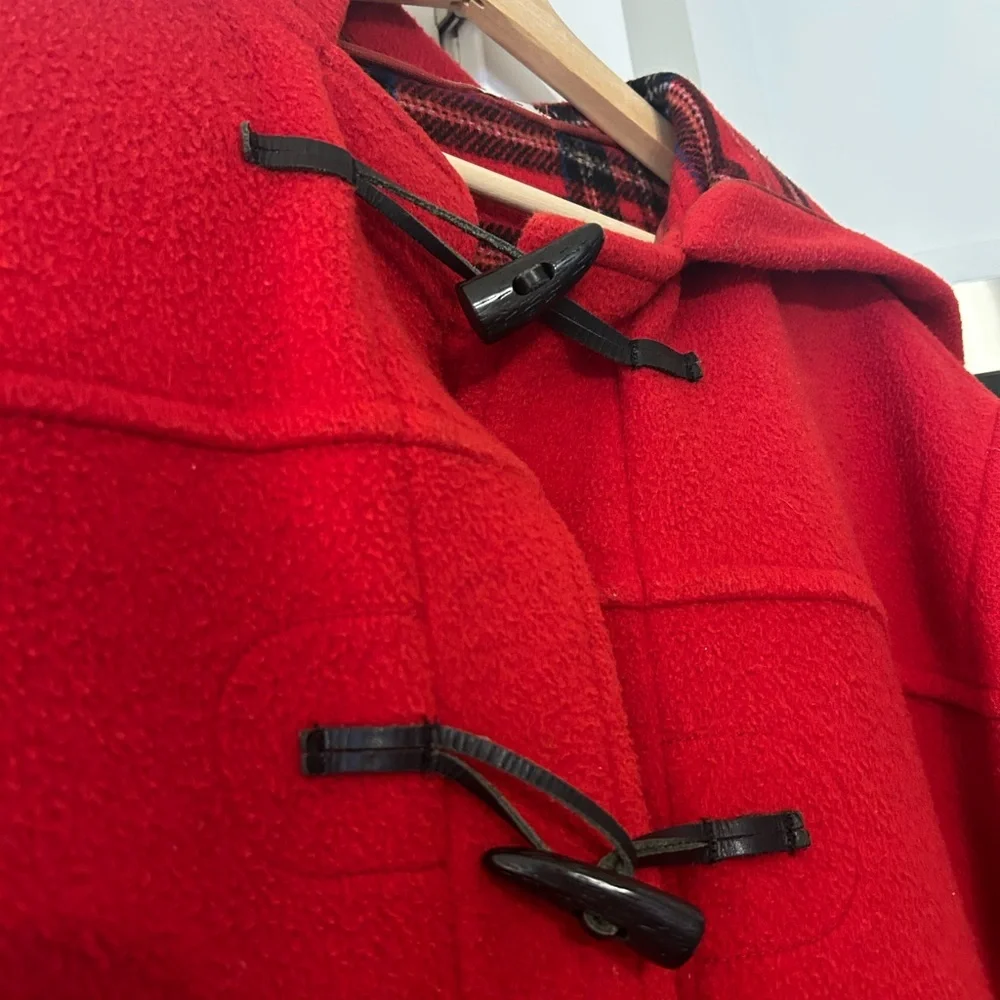 Burberry blue label vintage Red Hooded duffle coat- wool - Picture 8 of 13